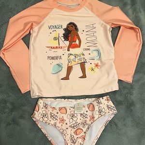 Disney Moana bathing suit bottom and top (shirt)